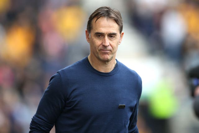 Wolves manager Julen Lopetegui has told his players they are in a “war” as they head into Saturday’s Premier League clash with Aston Villa (Nigel French/PA)