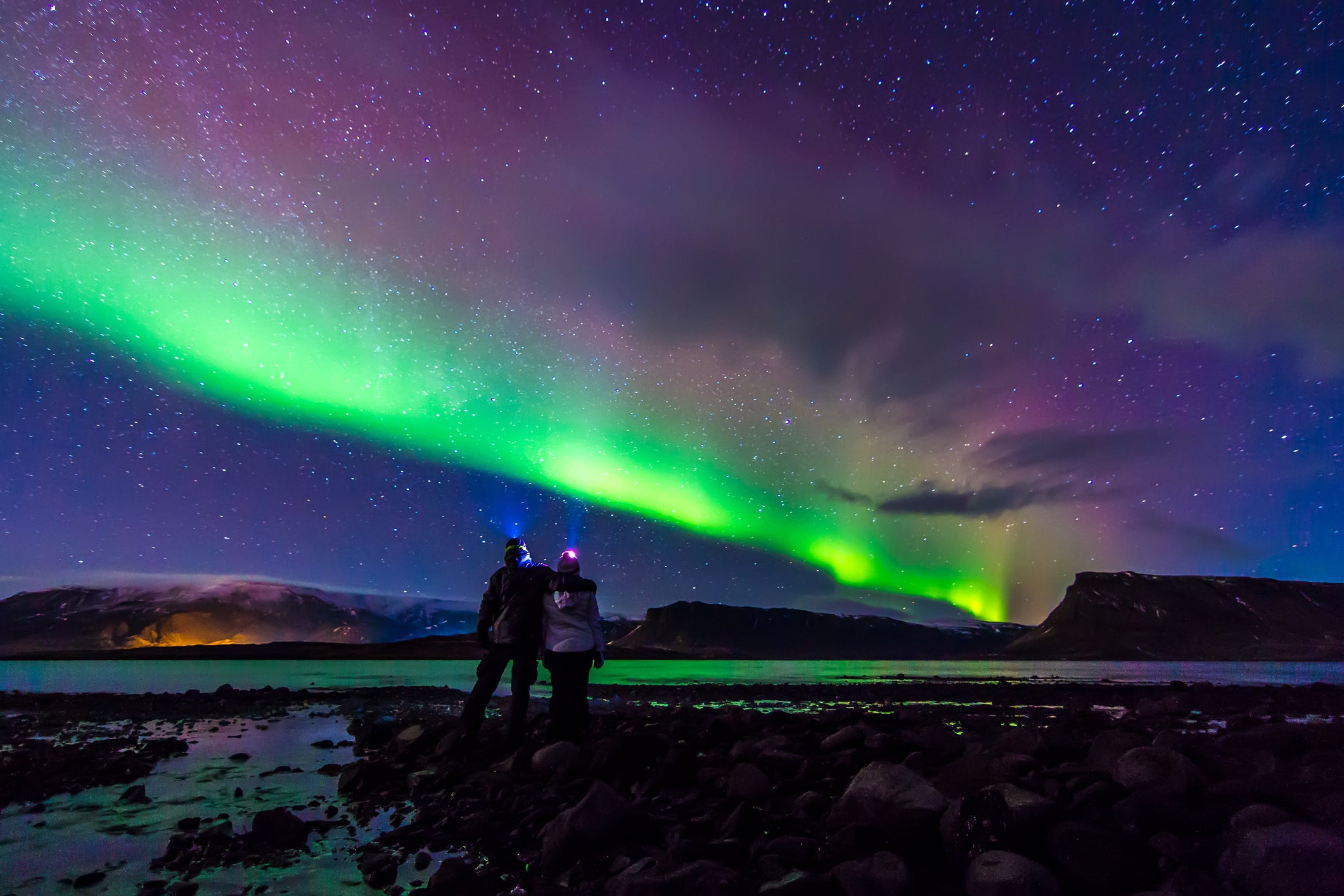 Remote locations in Iceland provide clear conditions for views of the Northern Lights
