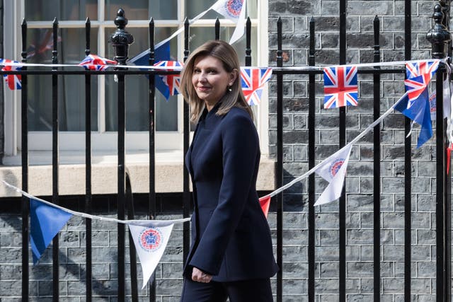 <p>First Lady of Ukraine Olena Zelenska leaves 10 Downing Street after a meeting with wife of British Prime Minister Rishi Sunak Akshata Murtys</p>