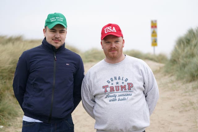 Trump supporters at Trump International Golf Links & Hotel in Doonbeg (Brian Lawless/PA)
