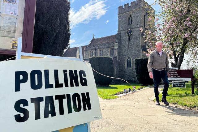 Rishi Sunak’s Tories are braced for a bruising set of local election results as votes continue to be counted across England. (Harry Stedman, PA)
