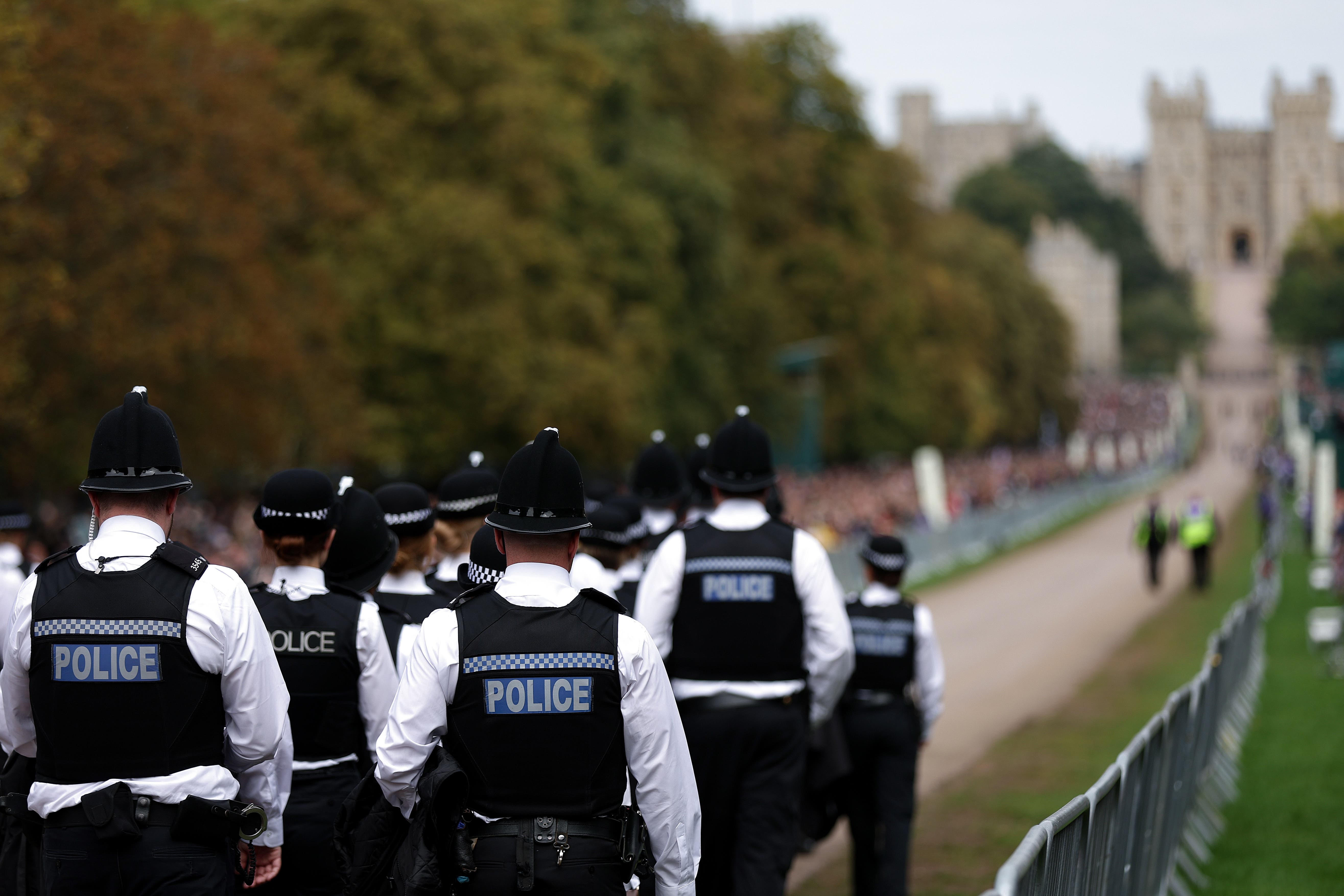Officers will be stationed at the big screens in front of Windsor Castle on the Long Walk during the coronation’s ceremonial activities on Saturday (PA)