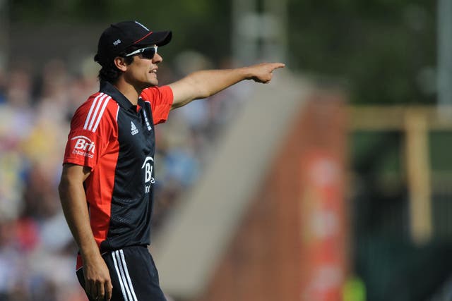 England one-day captain Alastair Cook directs his team during a match in 2011 (Nigel French/PA)