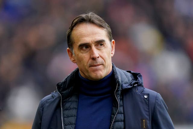 Wolves manager Julen Lopetegui is looking for a much-improved performance against Aston Villa (Tim Goode/PA)