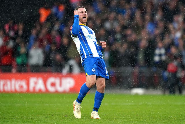 Alexis Mac Allister was Brighton’s match-winner against Manchester United (Nick Potts/PA)