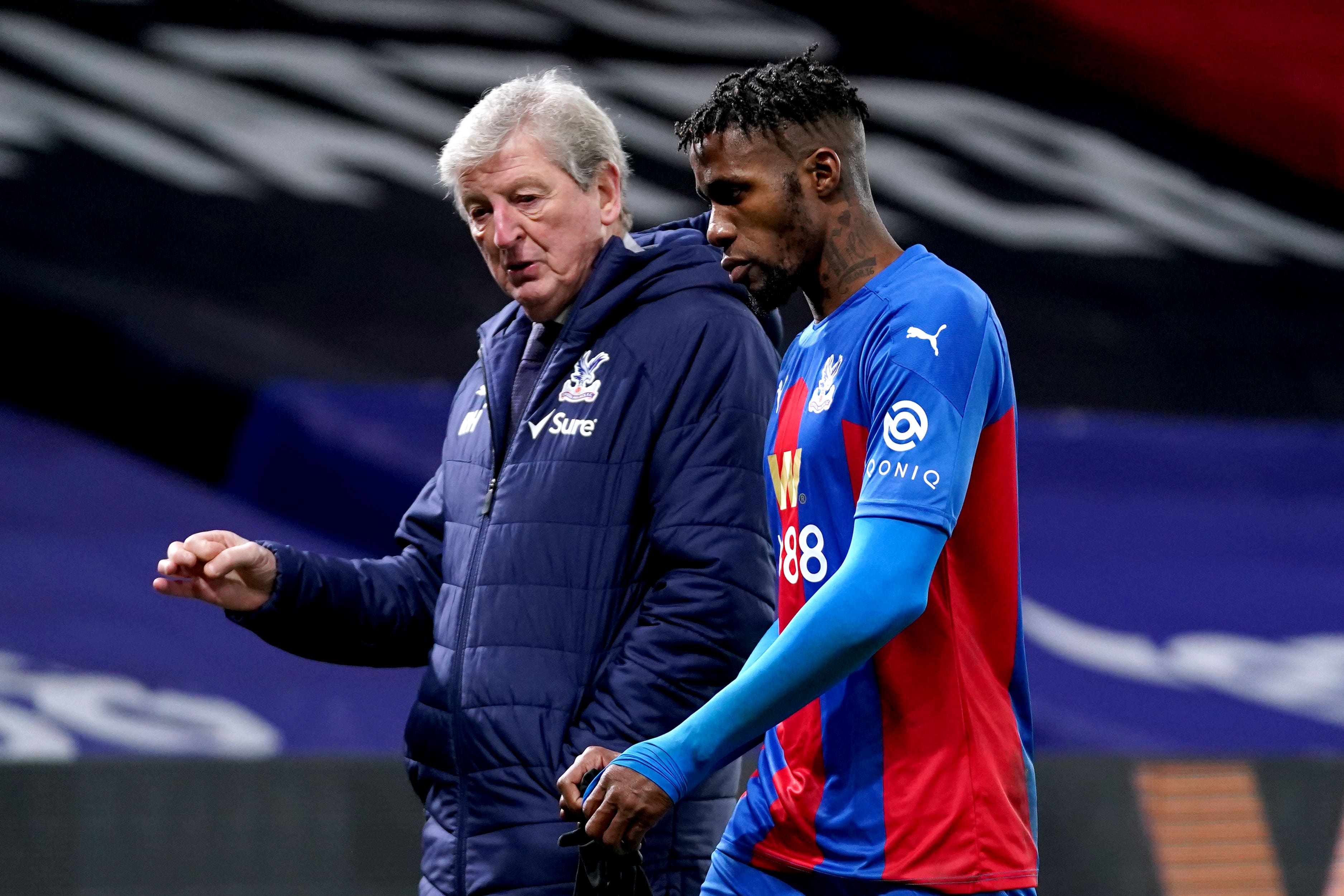 Roy Hodgson defended Wilfried Zaha after last week’s 4-3 win over West Ham (John Walton/PA)