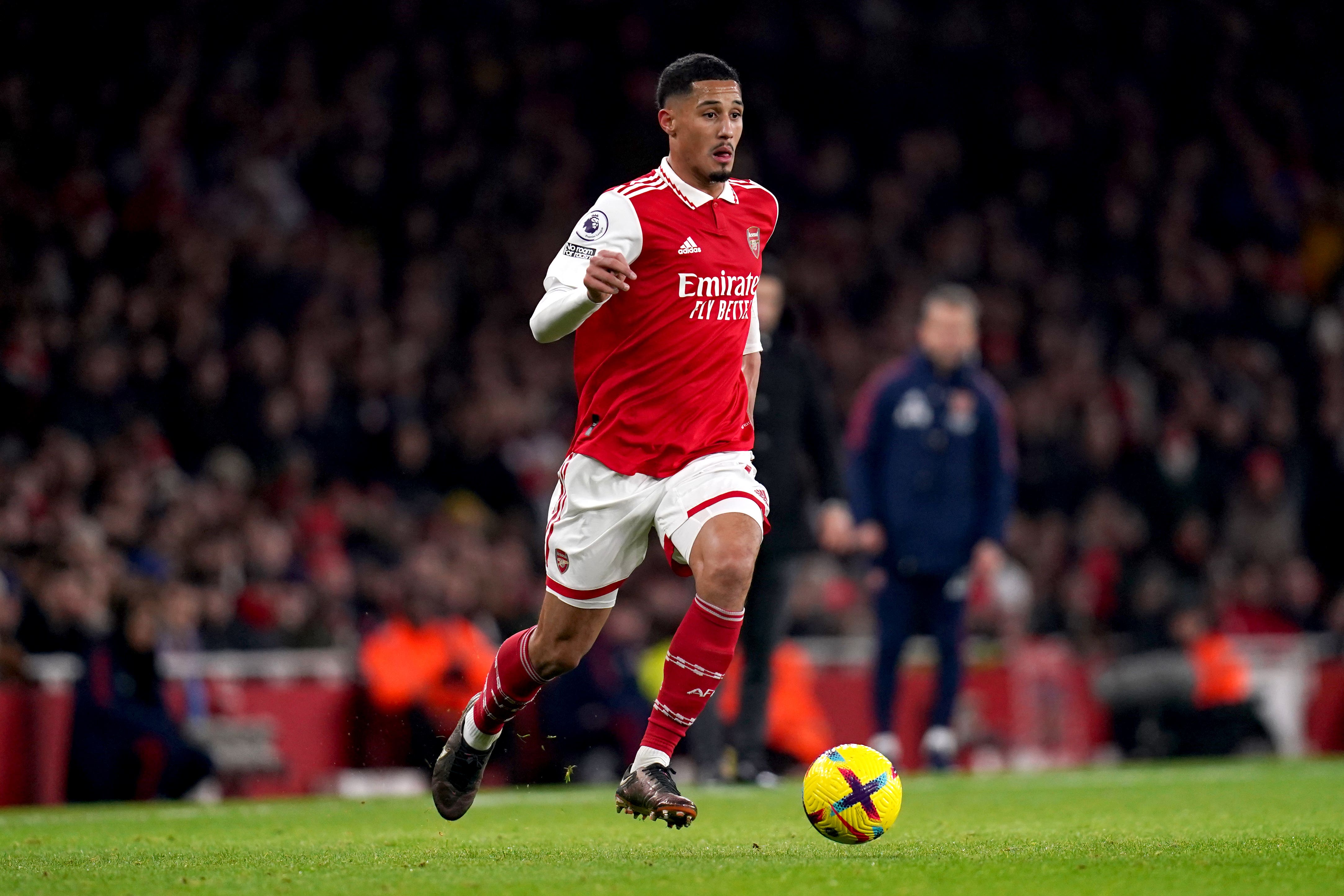 William Saliba could yet return before the end of the season (John Walton/PA)