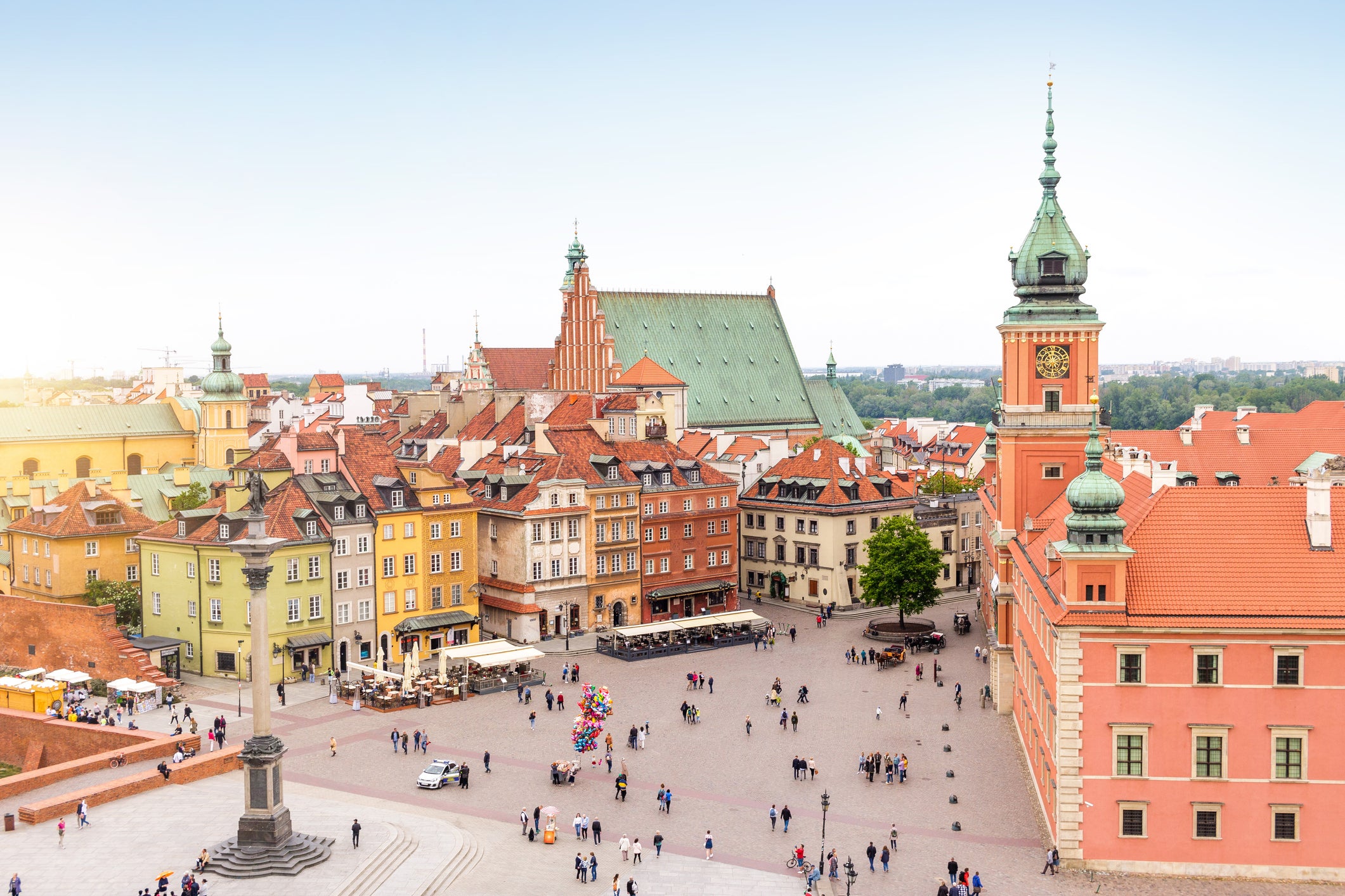 Tourist hub: the Old Town in Warsaw, Poland