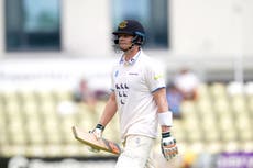 Steve Smith out for 30 on Sussex debut as captain Cheteshwar Pujara shines again