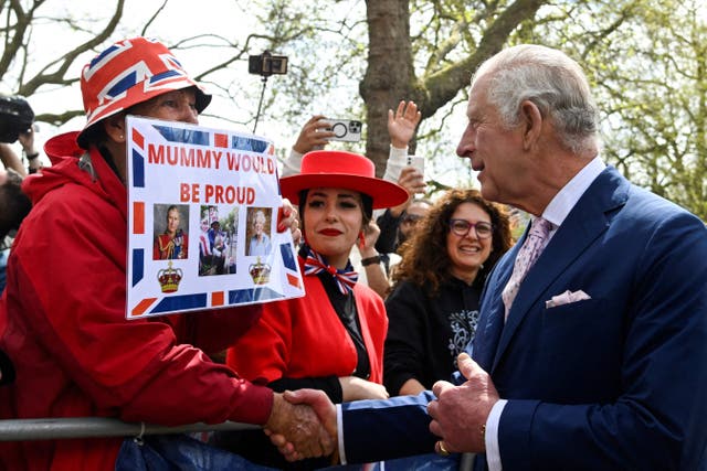 <p>King Charles meets members of the public on The Mall</p>