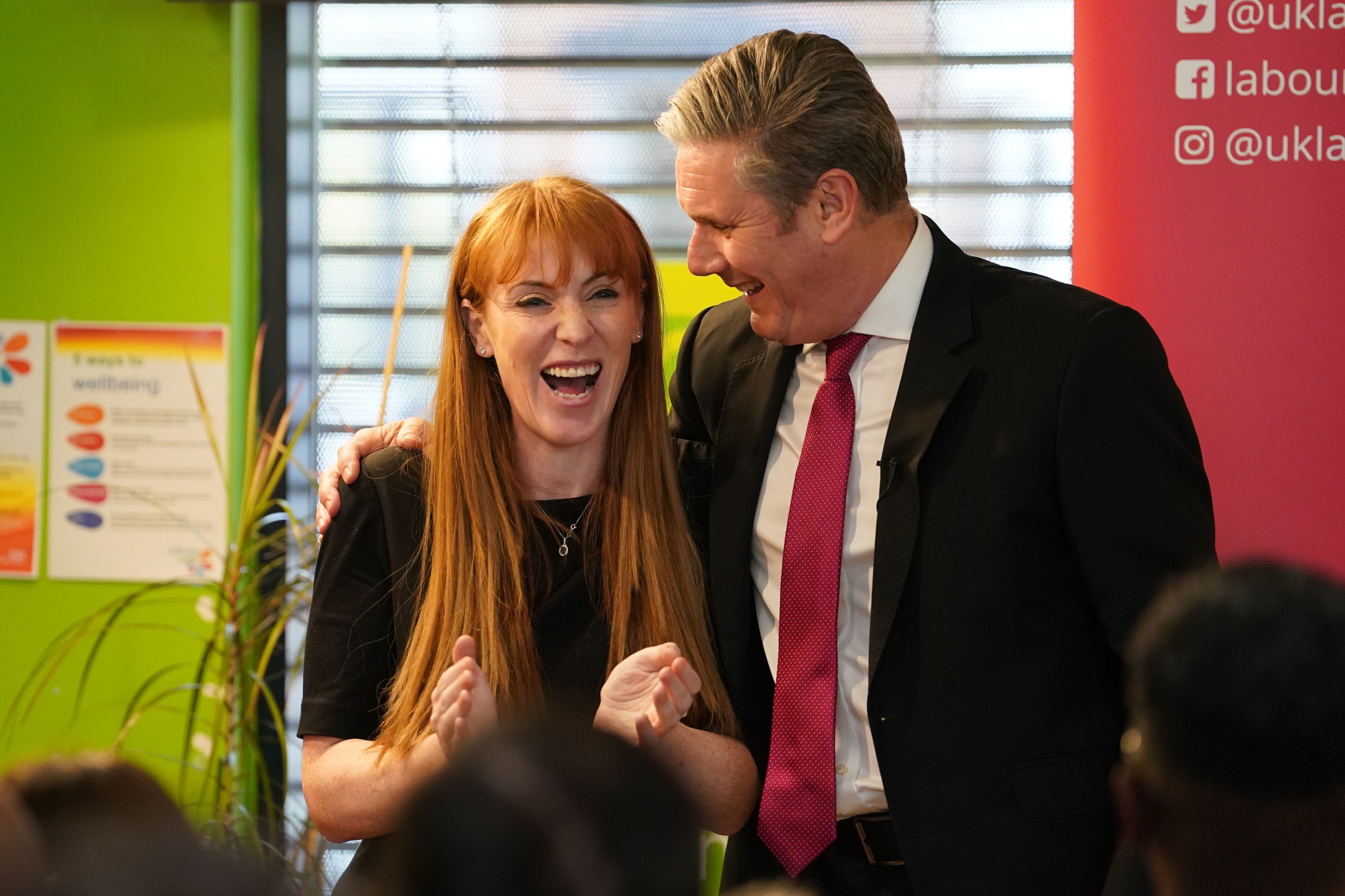 Labour leader Sir Keir Starmer with deputy leader Angela Rayner, during their visit to Gillingham, Kent, on the eve of local elections polling day to outline Labour's plan to tackle the cost of living crisis