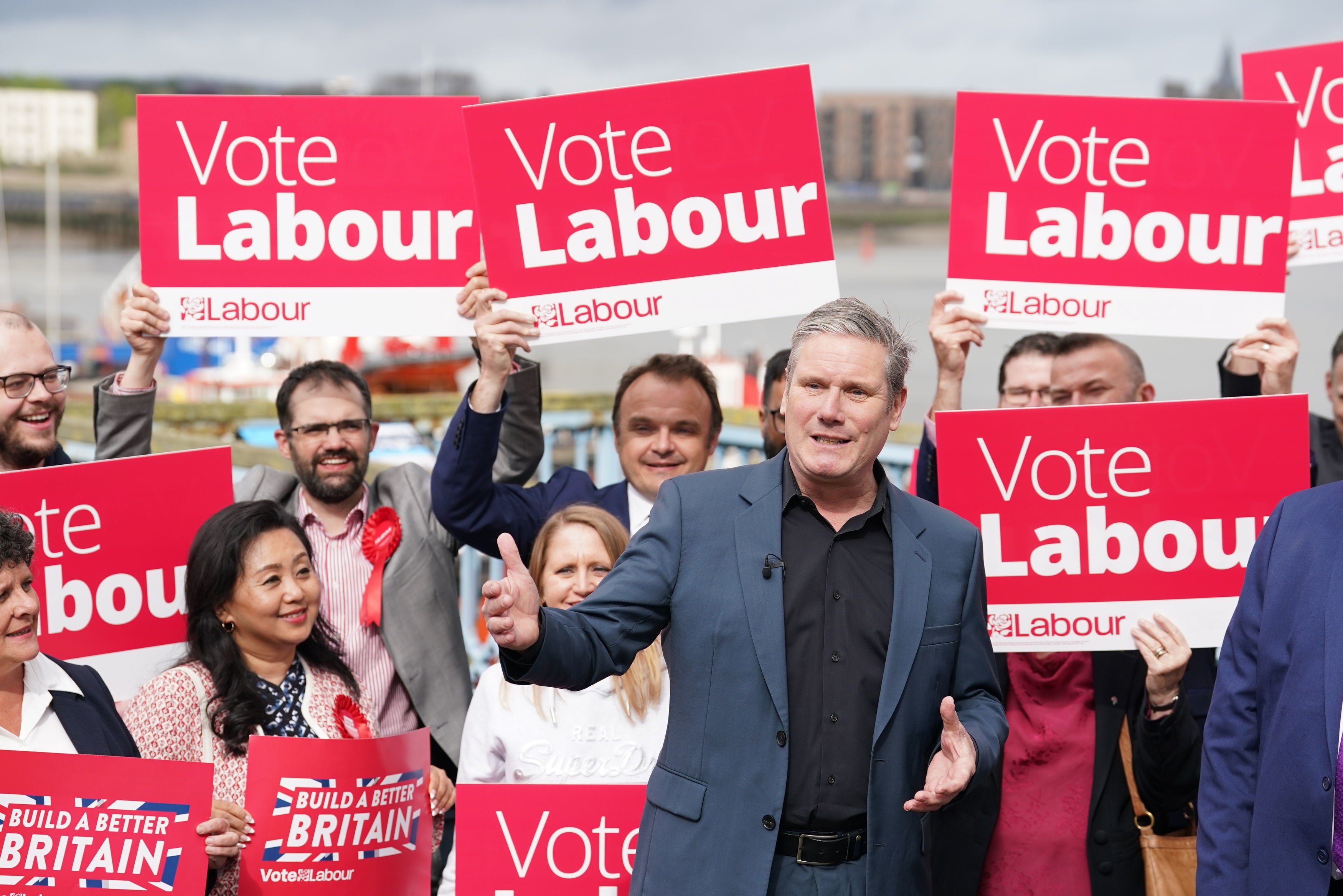 Labour leader Sir Keir Starmer joins party members in Chatham, Kent, where Labour has taken overall control of Medway Council for the first time since 1998 after winning 30 of its 59 seats