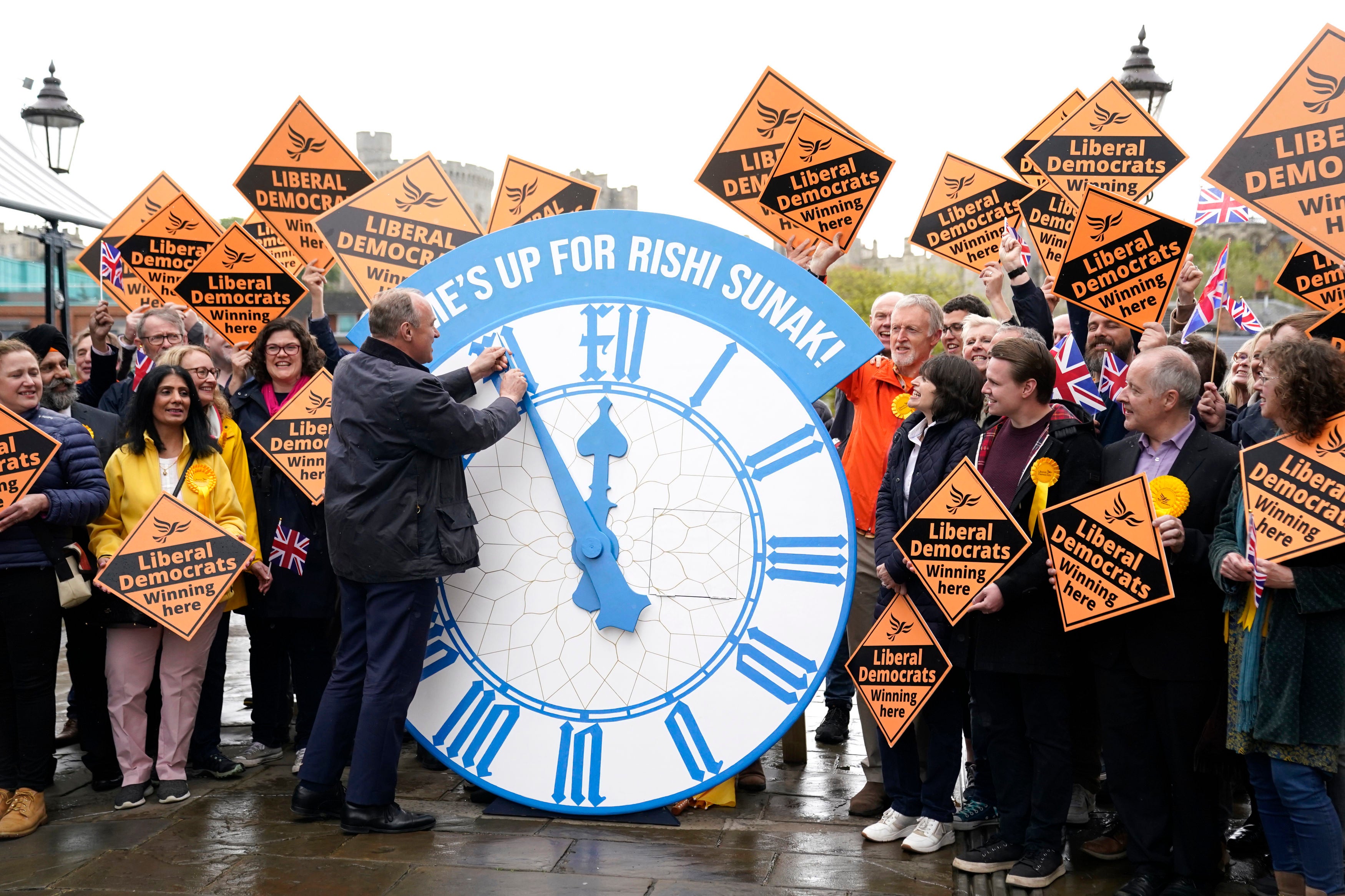 Leader of the Liberal Democrats Sir Ed Davey in Windsor, Berkshire, where the Conservatives lost control of Royal Borough of Windsor and Maidenhead council in the local elections