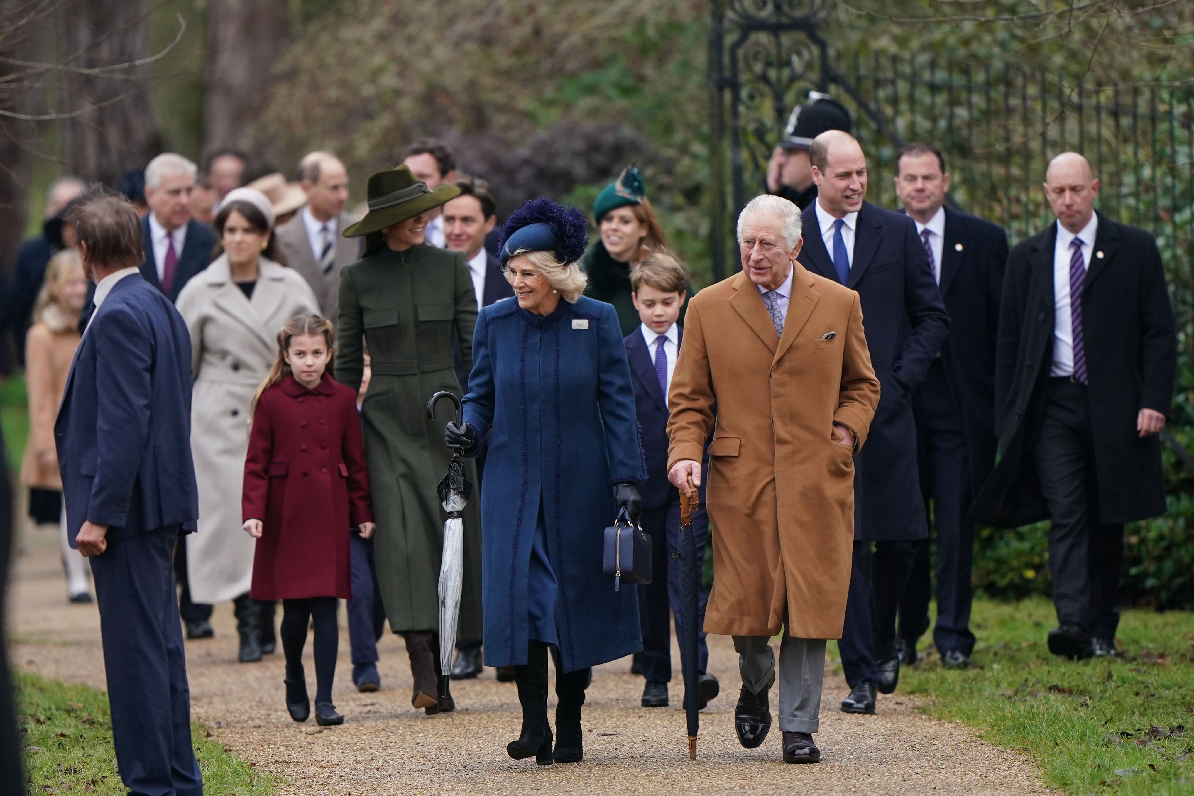 The royal family on Christmas Day last year – the first after Queen Elizabeth II’s passing