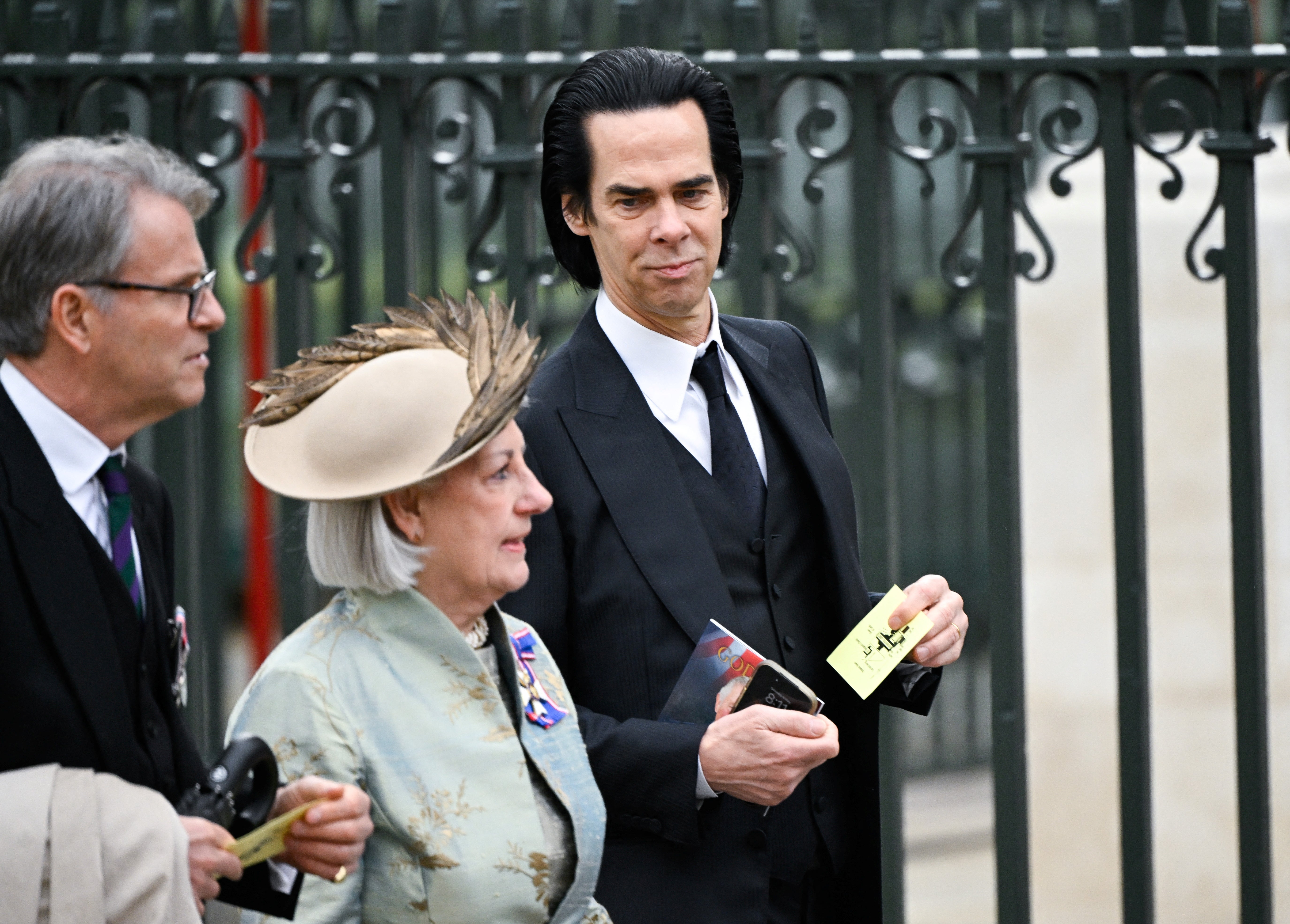 Nick Cave makes his way to the church