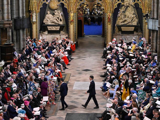 <p>An inside view of Westminster Abbey in central London on May 6, 2023, ahead of the coronations of Britain's King Charles III and Britain's Camilla, Queen Consort</p>