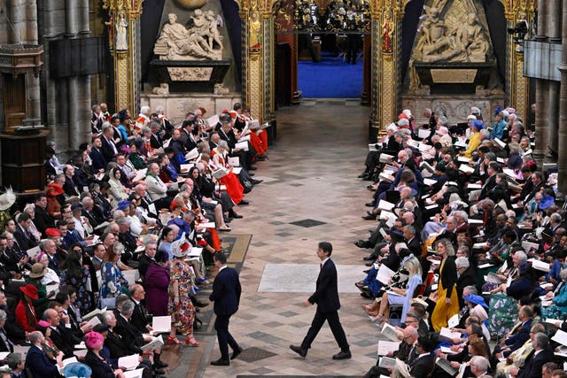 <p>An inside view of Westminster Abbey in central London on May 6, 2023, ahead of the coronations of Britain's King Charles III and Britain's Camilla, Queen Consort</p>