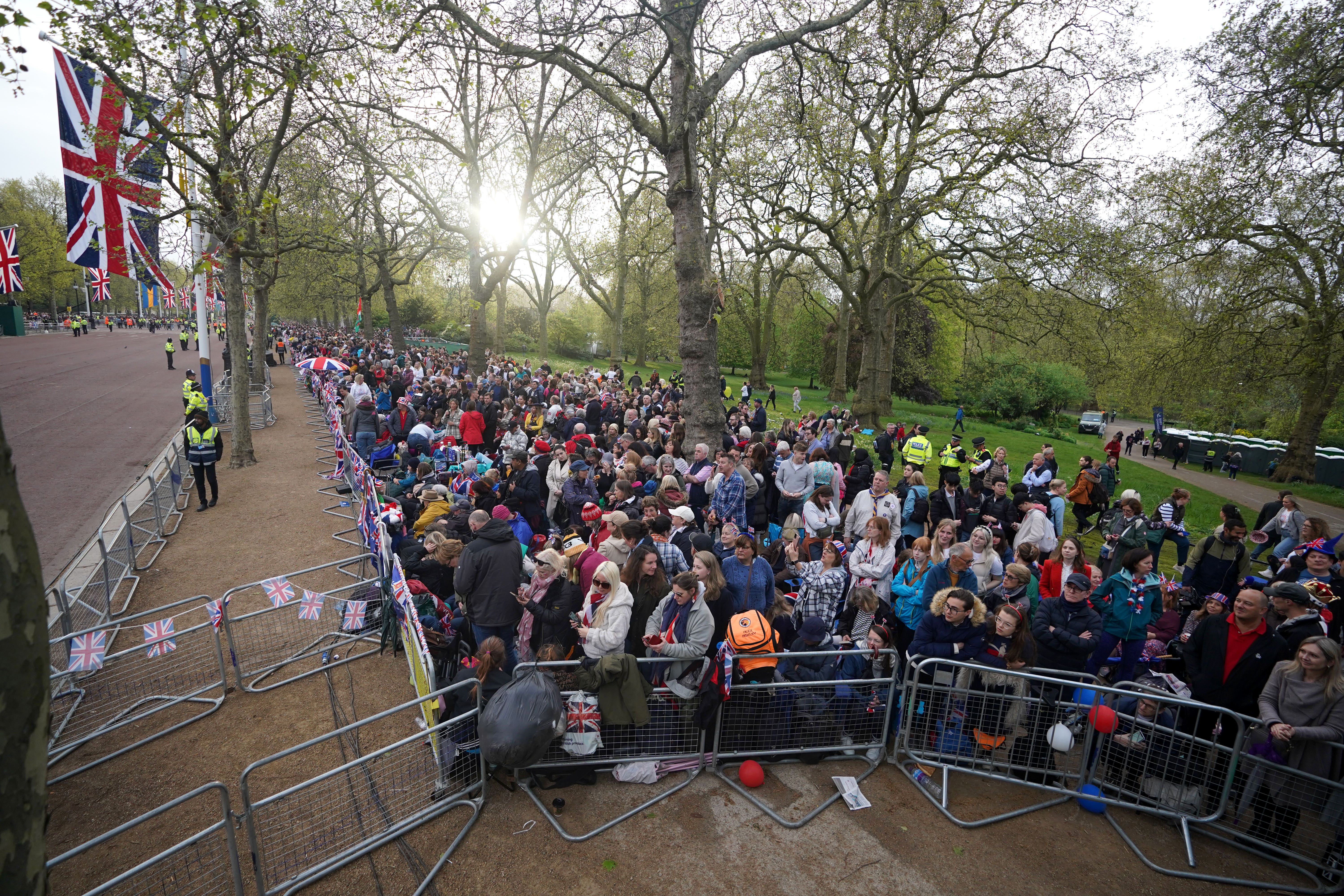 Crowds gather along The Mall (James Manning/PA)