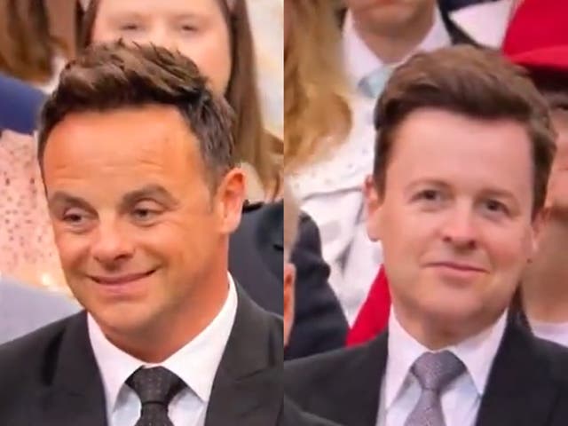 <p>Ant and Dec at the coronation</p>