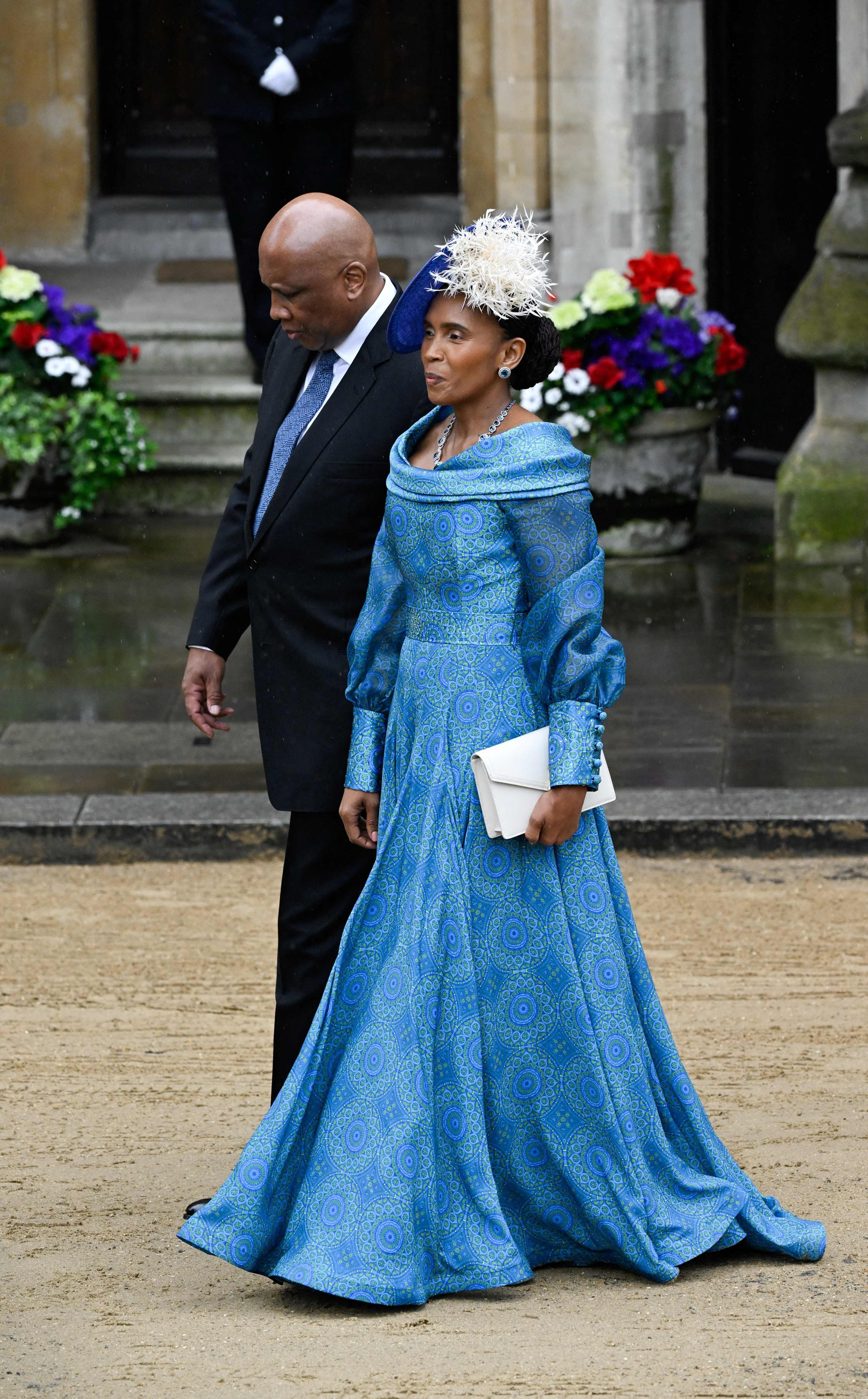 The Queen of Lesotho also wore a fluffy fascinator