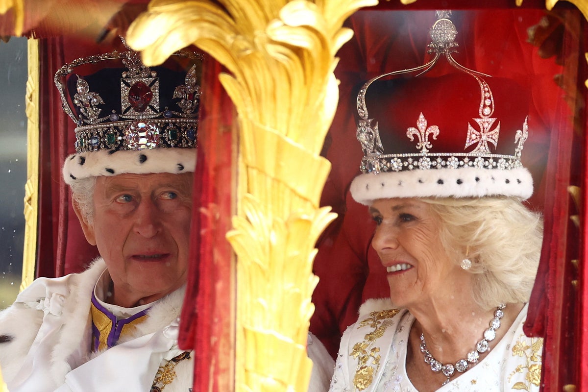 Coronation live: King Charles III and Queen Camilla crowned with carriage ride, flypast and concert to come