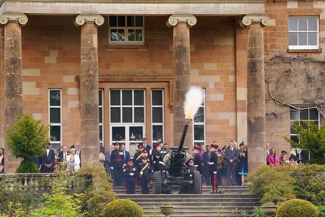A 21-gun salute is fired at Hillsborough Castle (Brian Lawless/PA)