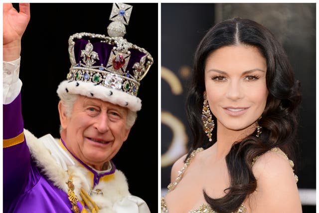 <p>Catherine Zeta-Jones leads celebrities congratulating King Charles and Queen Camilla</p>