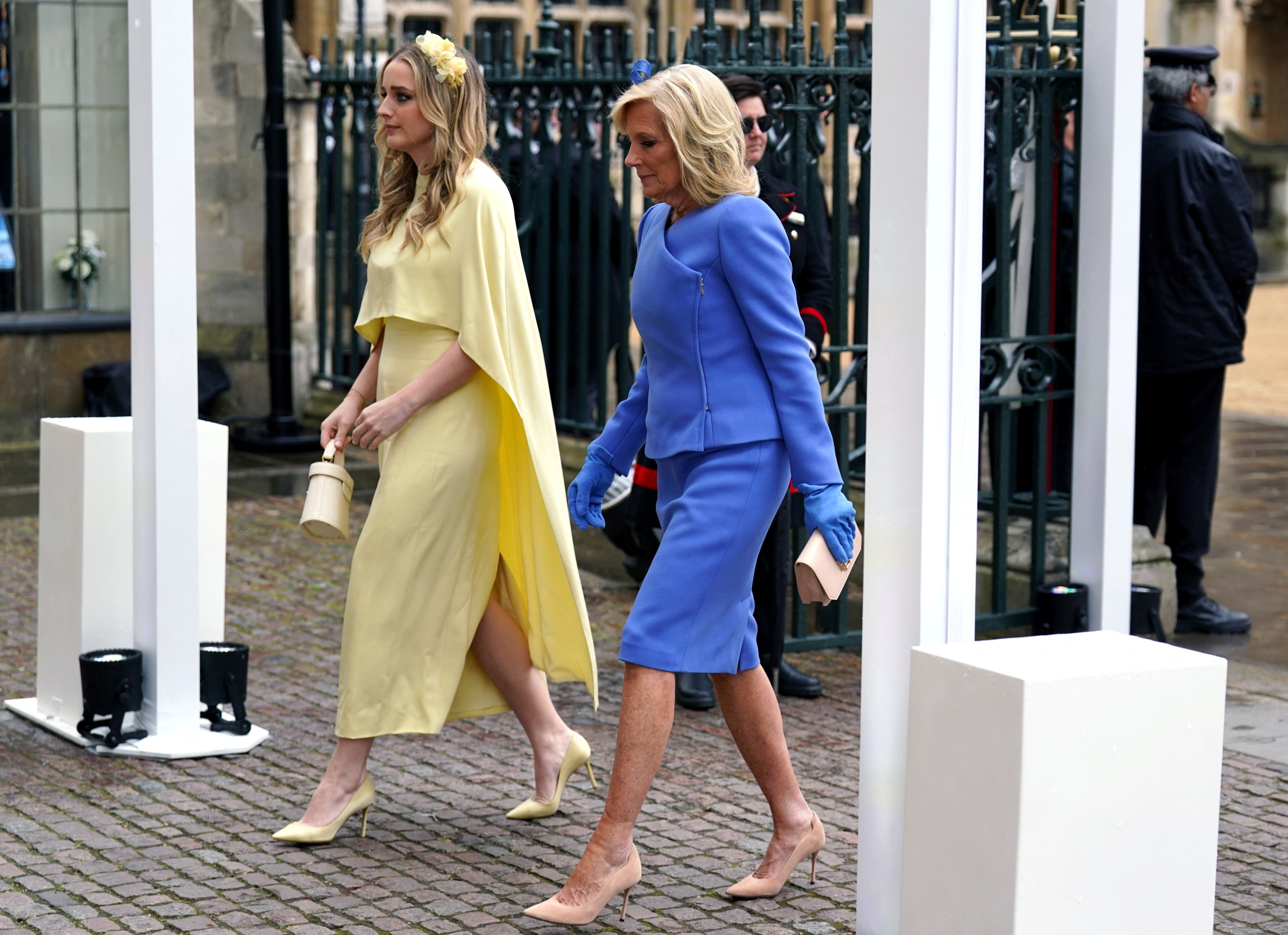 First Lady of the United States, Dr. Jill Biden and her granddaughter Finnegan Biden arriving at Westminster Abbey, central London, ahead of the coronation ceremony of King Charles III and Queen Camilla. Picture date: Saturday May 6, 2023. Andrew Milligan/Pool via REUTERS