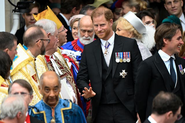 The Duke of Sussex departs Westminster Abbey (Toby Melville/PA)