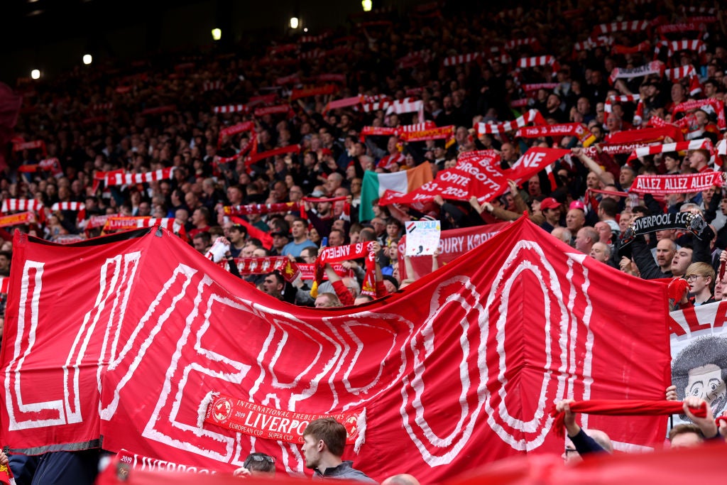 The Kop before Liverpool faced Brentford