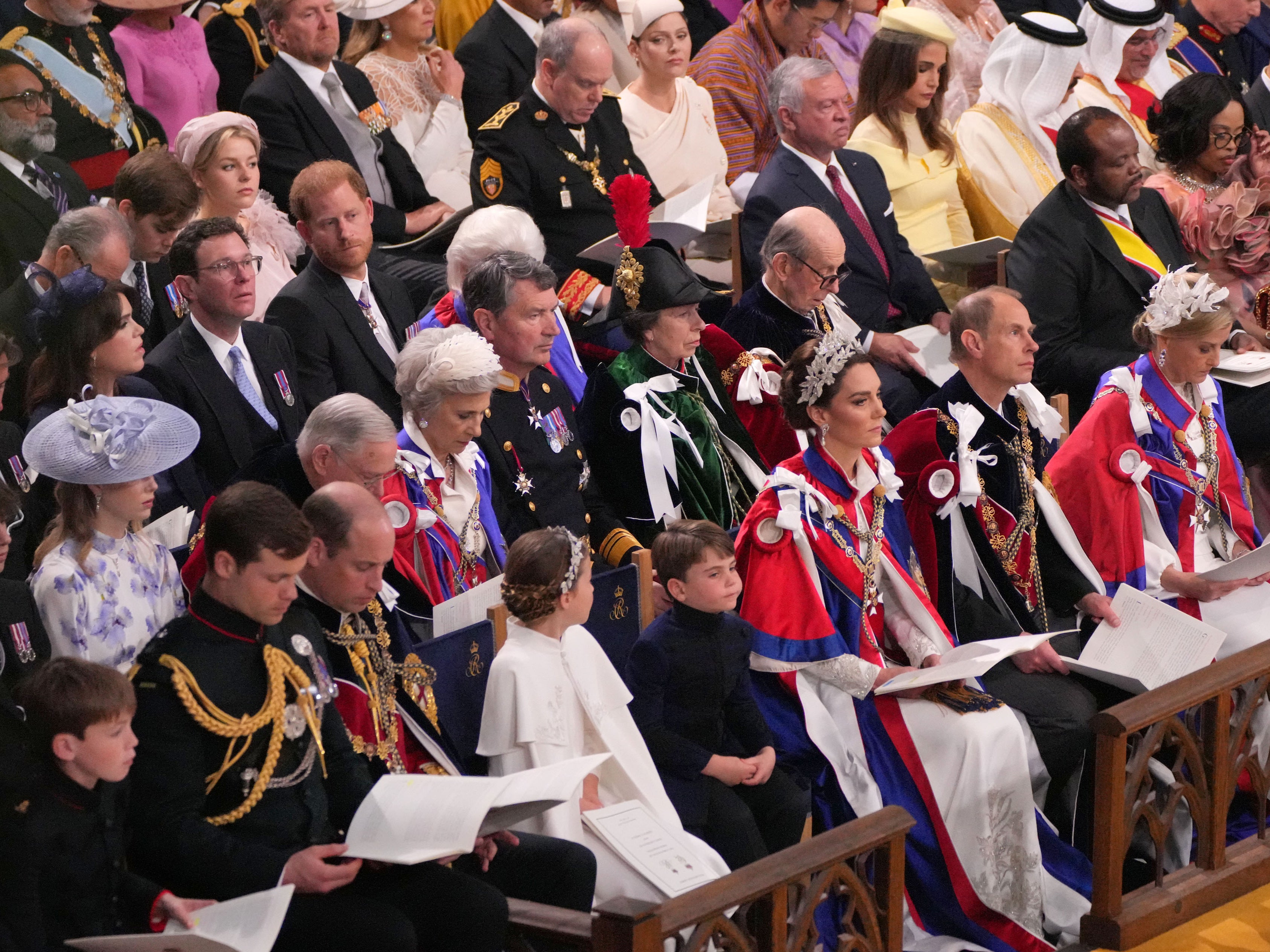 Princess Anne Obstructs Prince Harry’s View Of Coronation With Feather ...