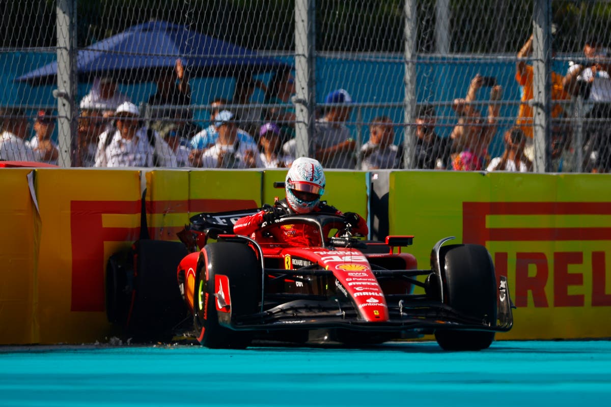 F1 Sergio Perez on pole for Miami Grand Prix after Charles Leclerc