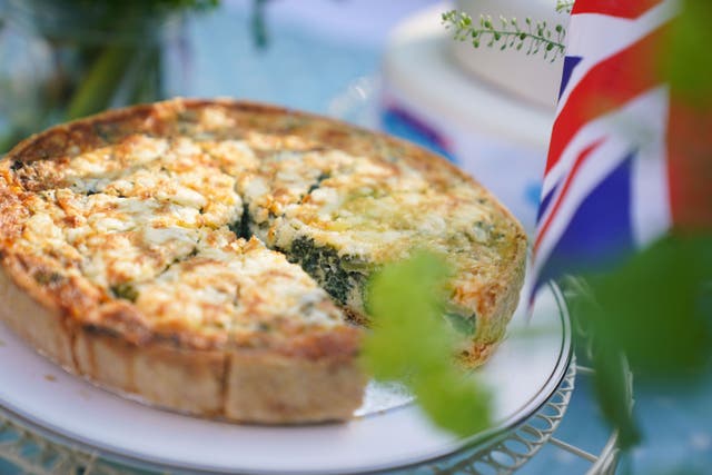 The official coronation quiche at a Coronation Big Lunch hosted by the Archbishop of Canterbury, at Westminster Abbey, in central London. Picture date: Tuesday April 18, 2023.