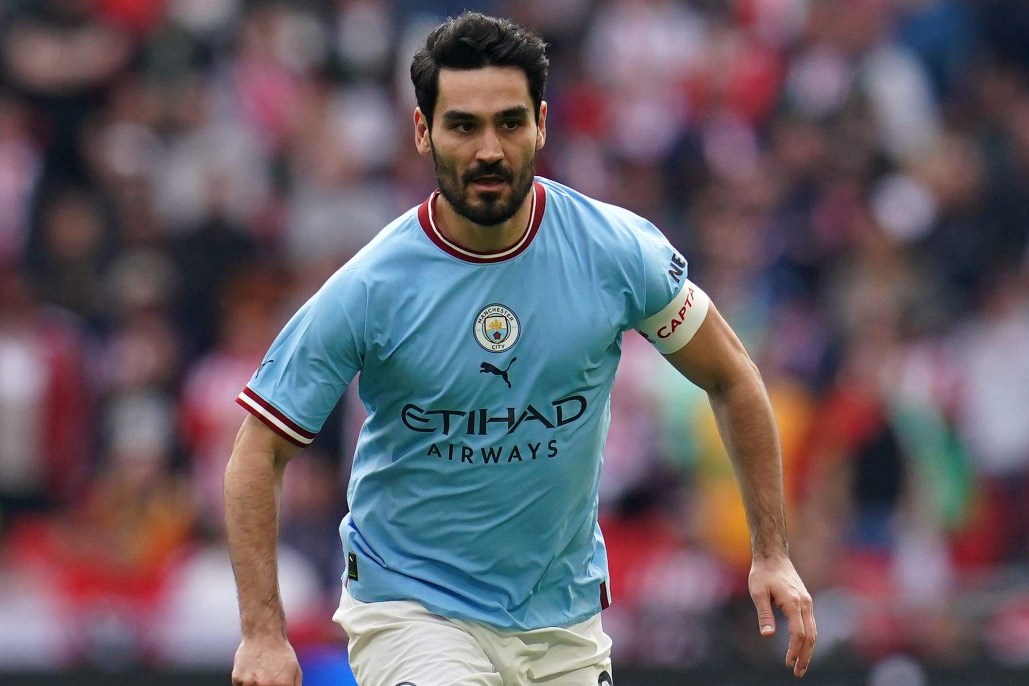 Ilkay Gundogan holds his hands up after penalty miss in City’s win over ...