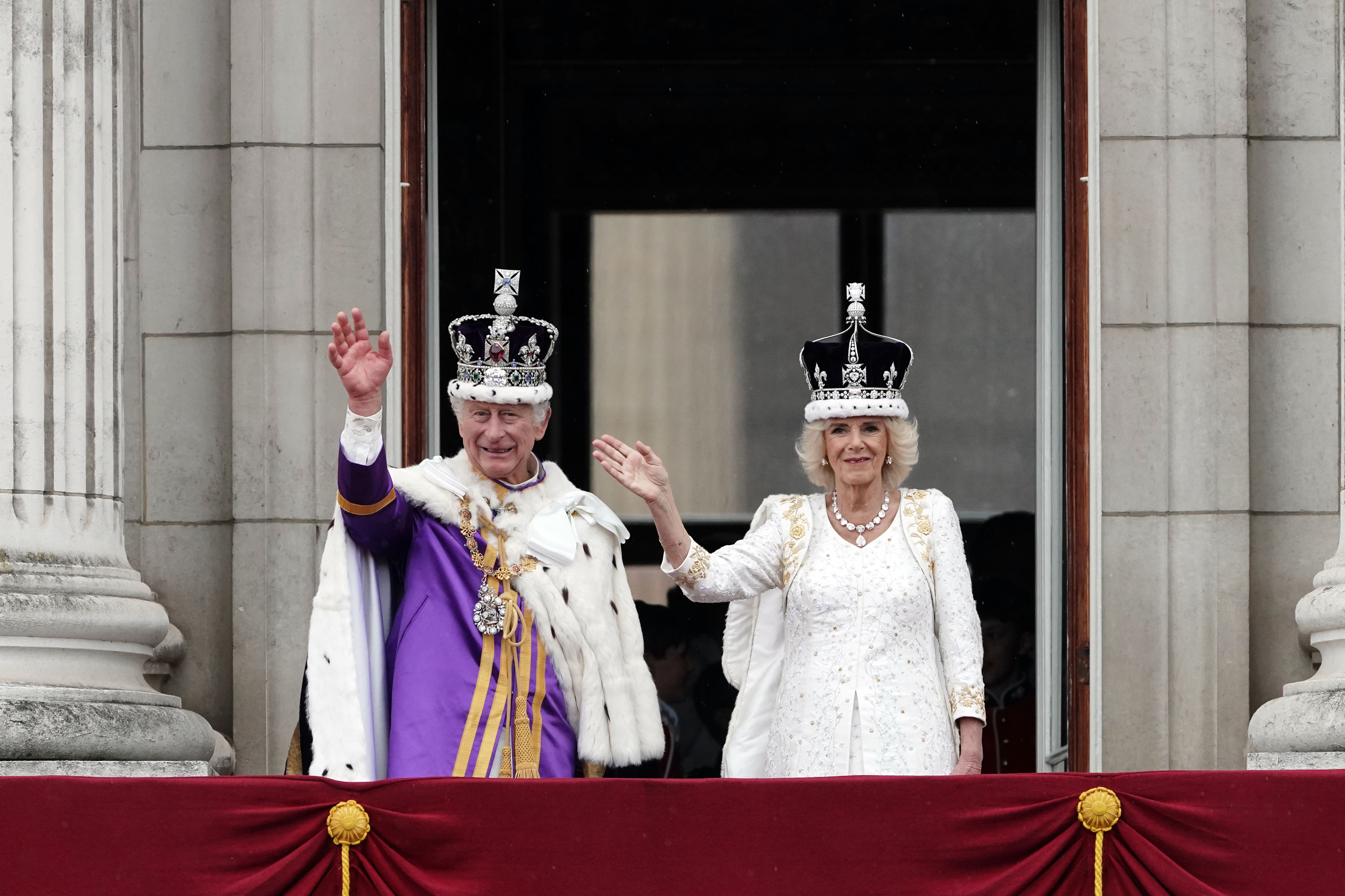 The King and Queen at the coronation this weekend
