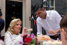 Jill Biden joins Rishi Sunak for Coronation Big Lunch outside No 10