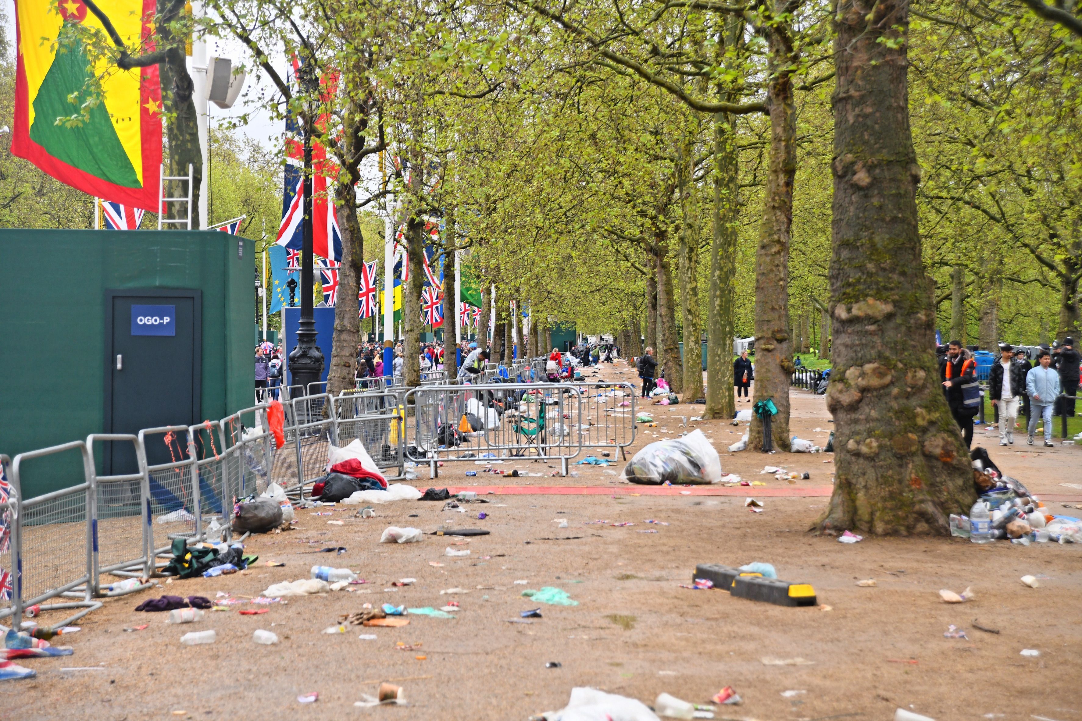 Coronation aftermath compared to Glastonbury as royal fans leave trail of tents, chairs and litter