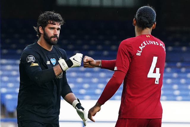 Virgil van Dijk recognises the importance of goalkeeper Alisson Becker (Jon Super/NMC Pool)