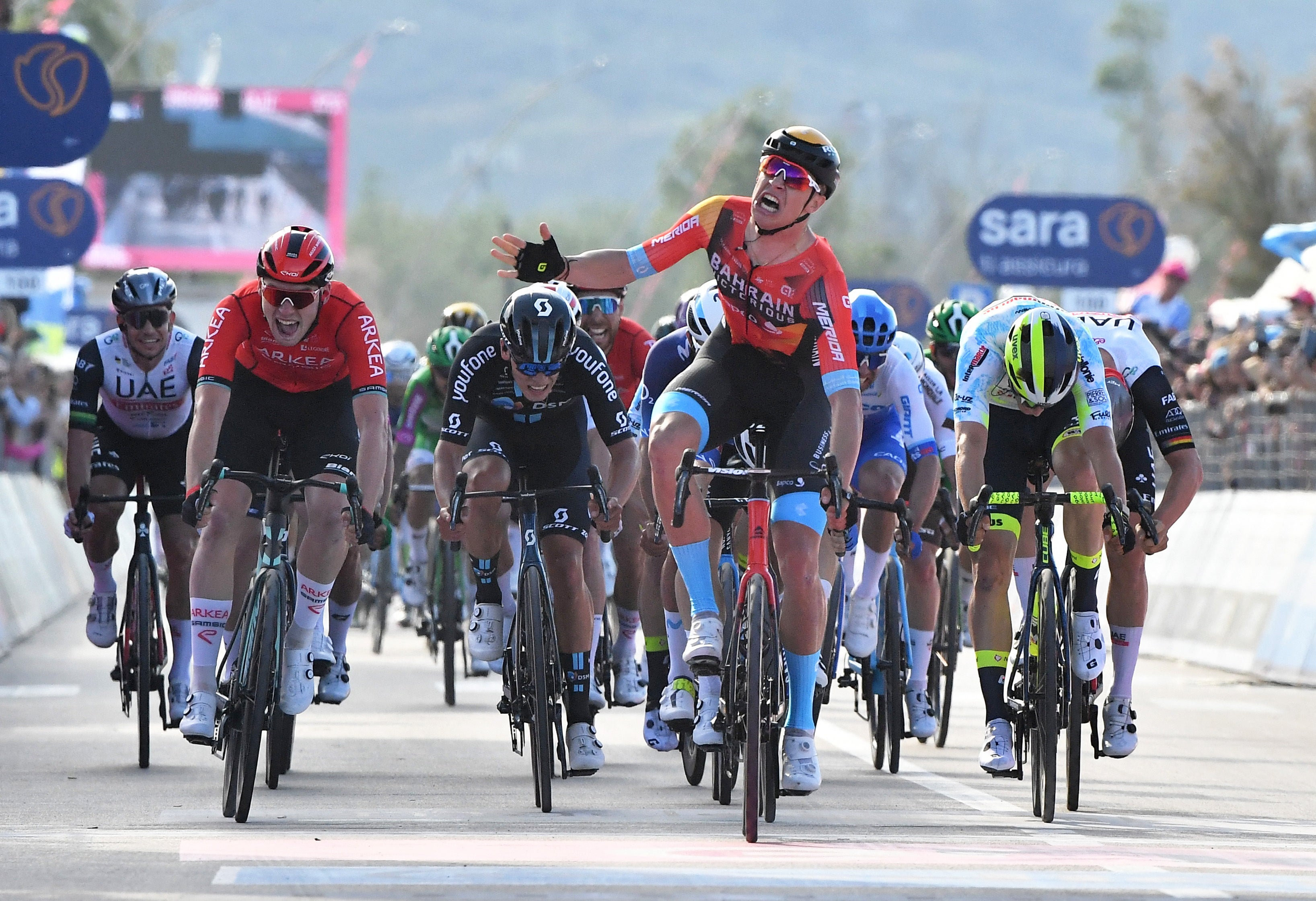 Jonathan Milan claimed a maiden Grand Tour stage