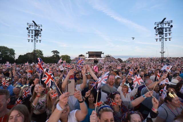 Crowds gather for the Coronation Concert held in the grounds of Windsor Castle (Chris Jackson/PA)