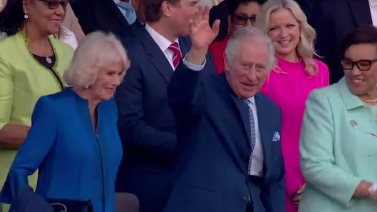 Beaming King Charles and Queen Camilla wave to crowd as they ‘arrive early’ for coronation concert