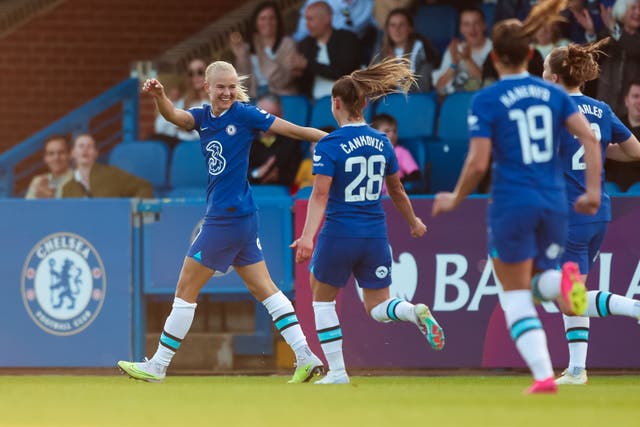 Chelsea hammered Everton 7-0 in the Women’s Super League (Rhianna Chadwick/PA)