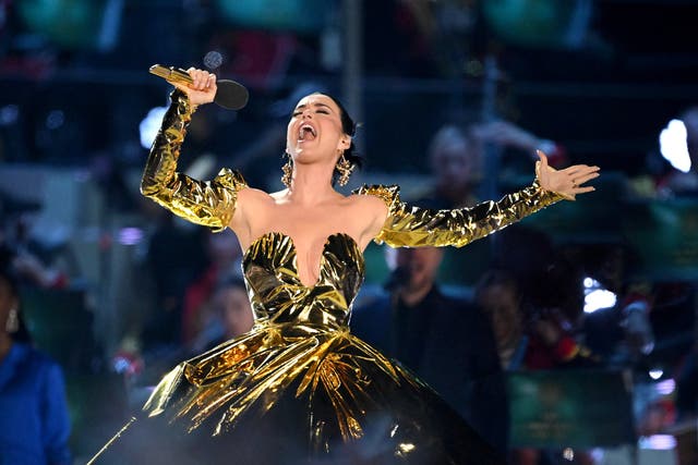 <p>Katy Perry performs at Windsor on Sunday evening </p>