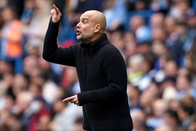 Pep Guardiola was happy with Manchester City’s showing against Leeds (Martin Rickett/PA)