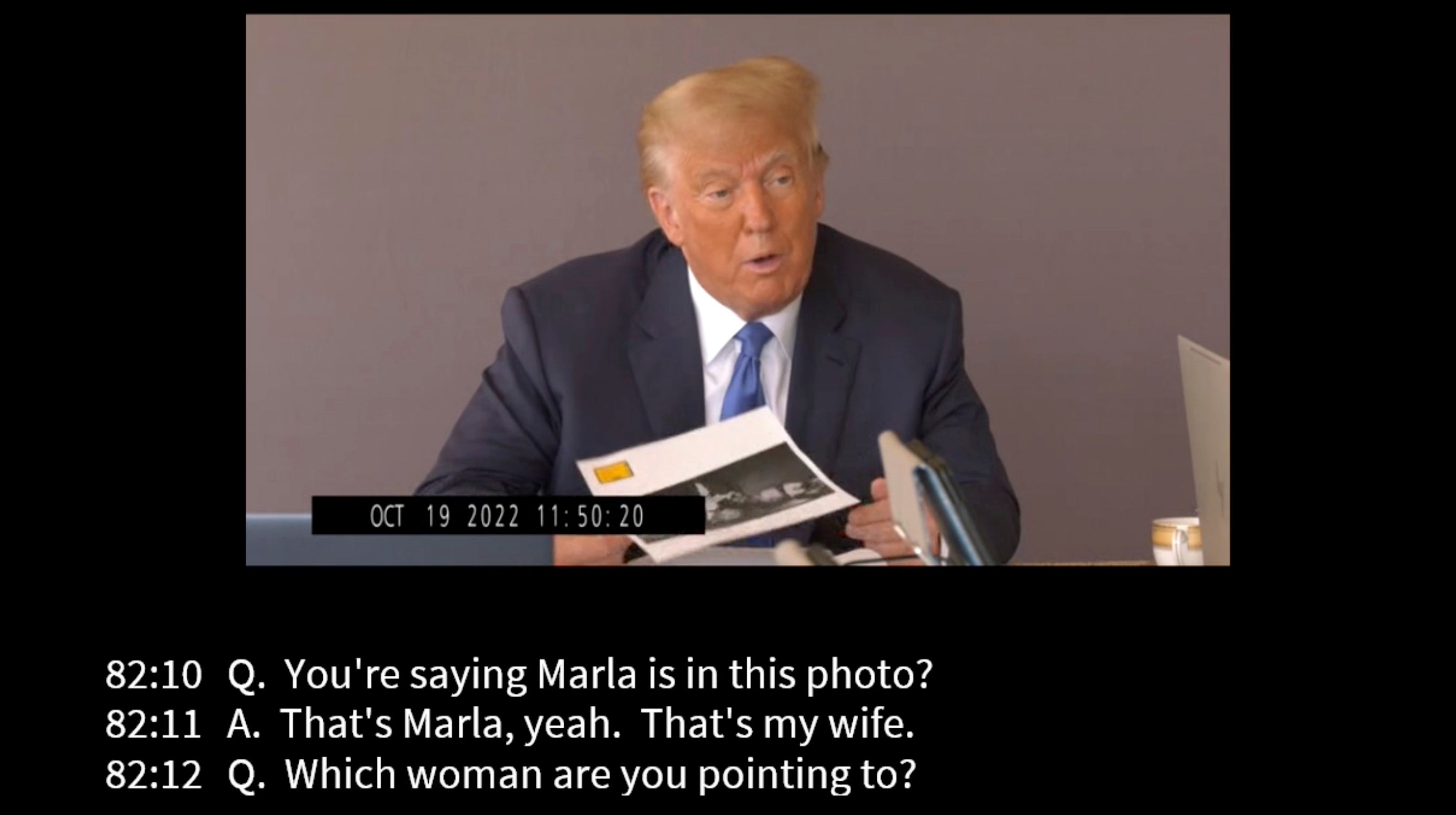 Trump in his deposition for the civil rape trial