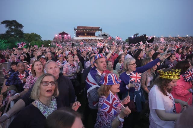The crowd at the Coronation Concert held in the grounds of Windsor Castle (PA)