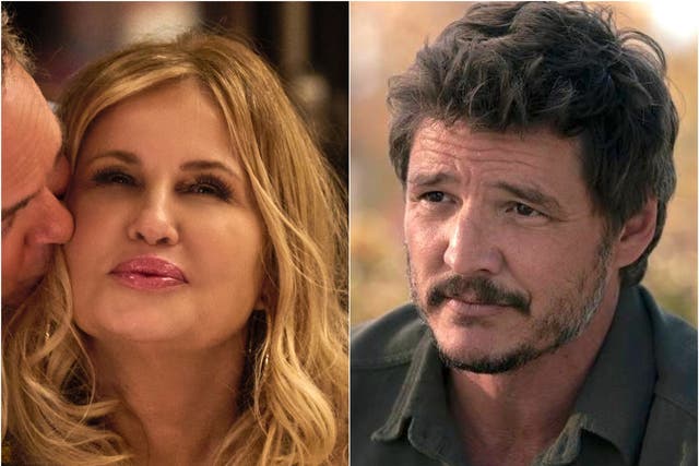 <p>Jennifer Coolidge in ‘The White Lotus’ (left) and Pedro Pascal in ‘The Last of Us’</p>