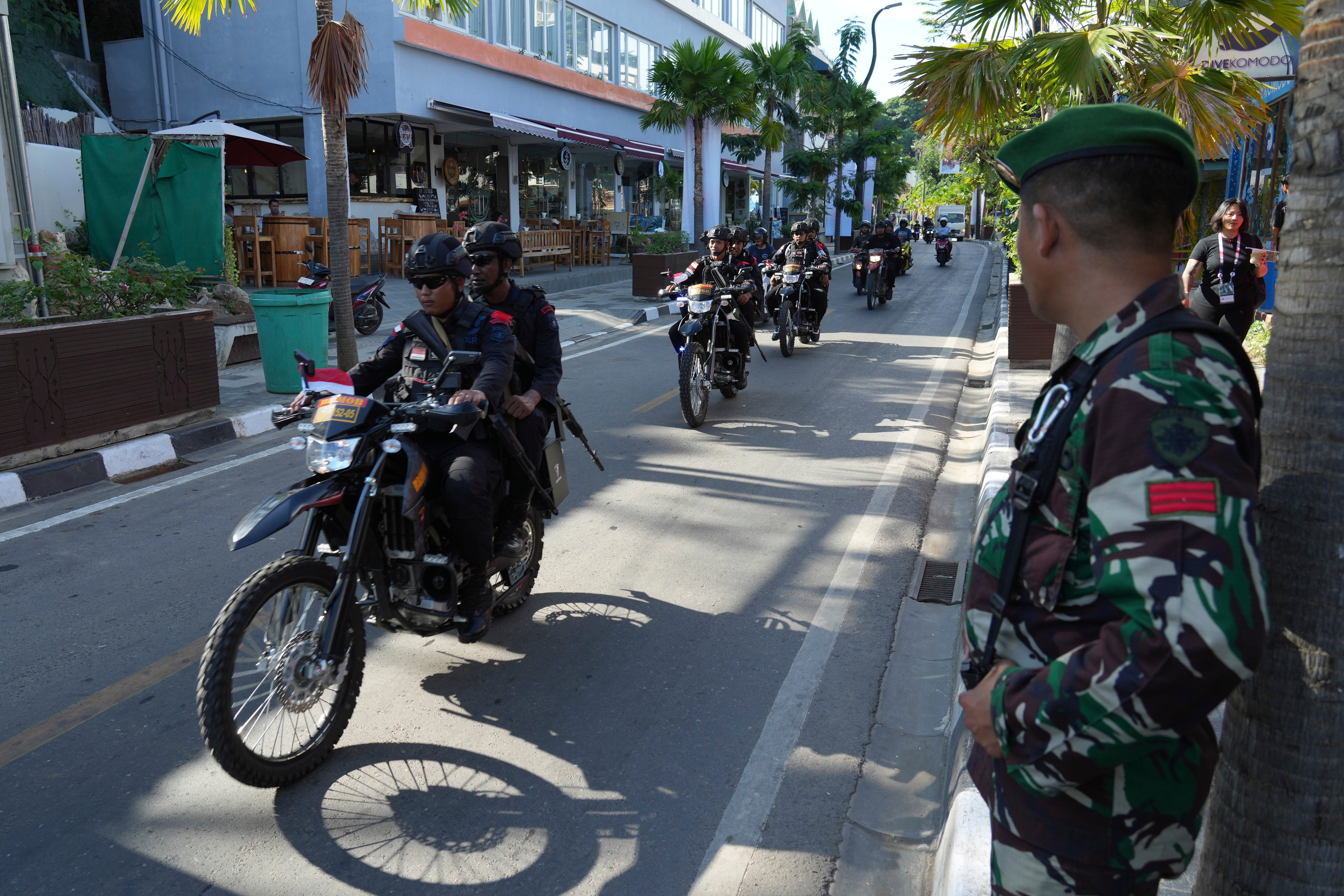Representational: Indonesian police ride motor bike during a patrol on a street in Labuan Bajo