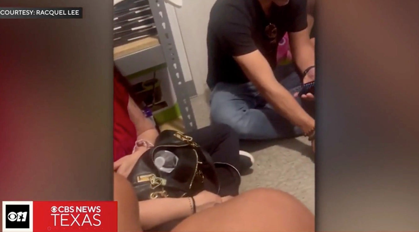 Footage from inside the closet as shoppers hid from the Texas mall gunman