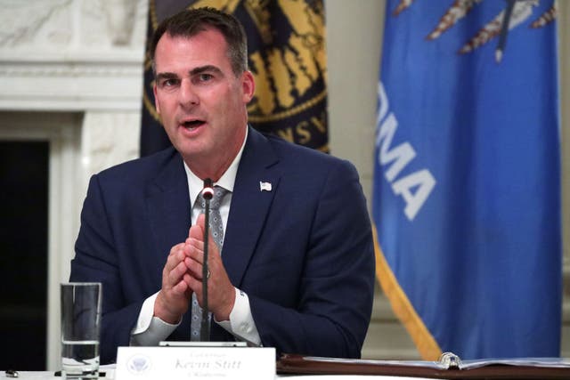 <p>Oklahoma Governor Kevin Stitt has signed numerous anti-trans bills into the state </p>